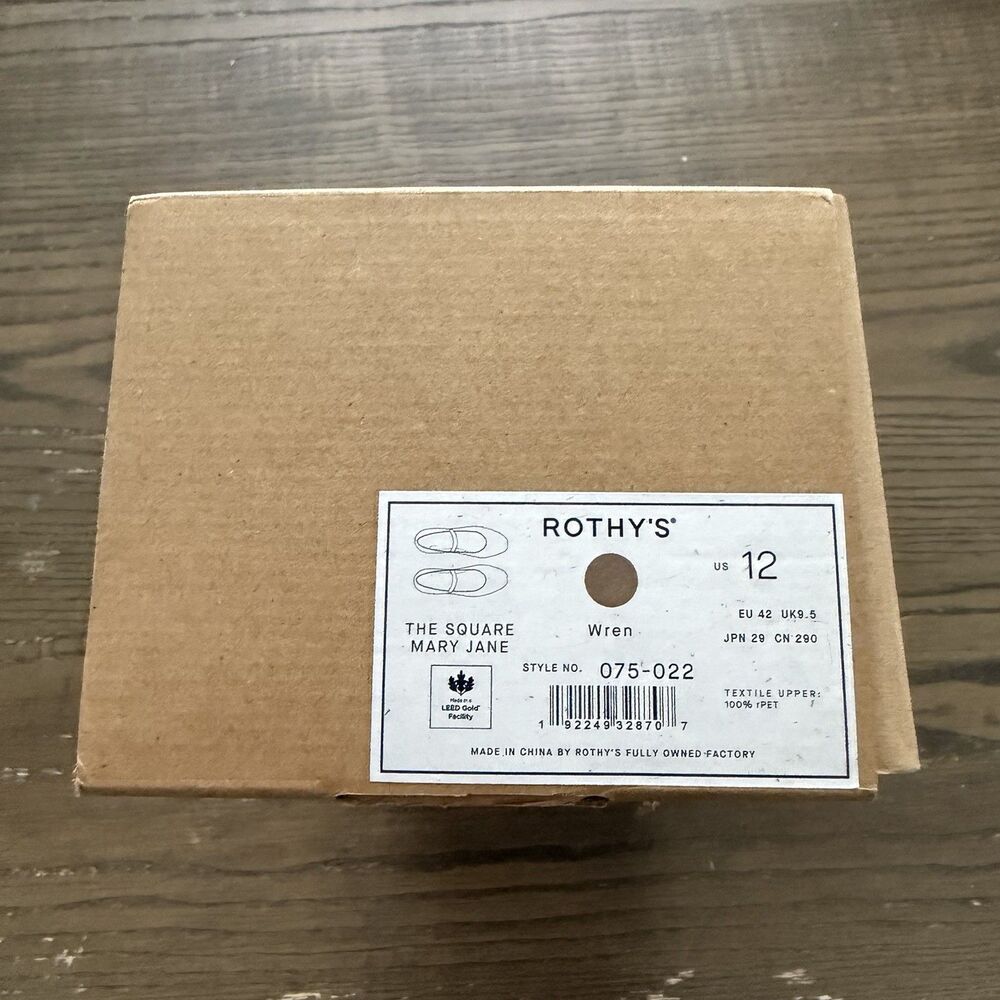 ROTHYS Rothy’s Women’s The Square Mary Jane Wren Tan Size 12 New 075-022 Comfort - Picture 5 of 5